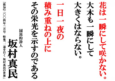 坂村真民を代表する詩です。真民が生涯にわたり一番尊敬した母親